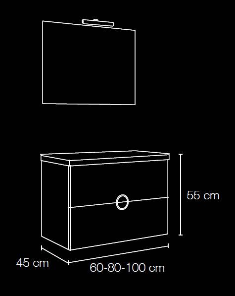 Conjunto Mueble de bao Alpha suspendido