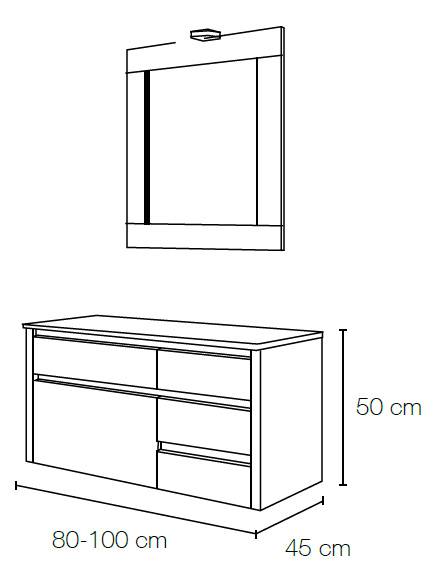 Conjunto Mueble de bao Tauro Suspendido